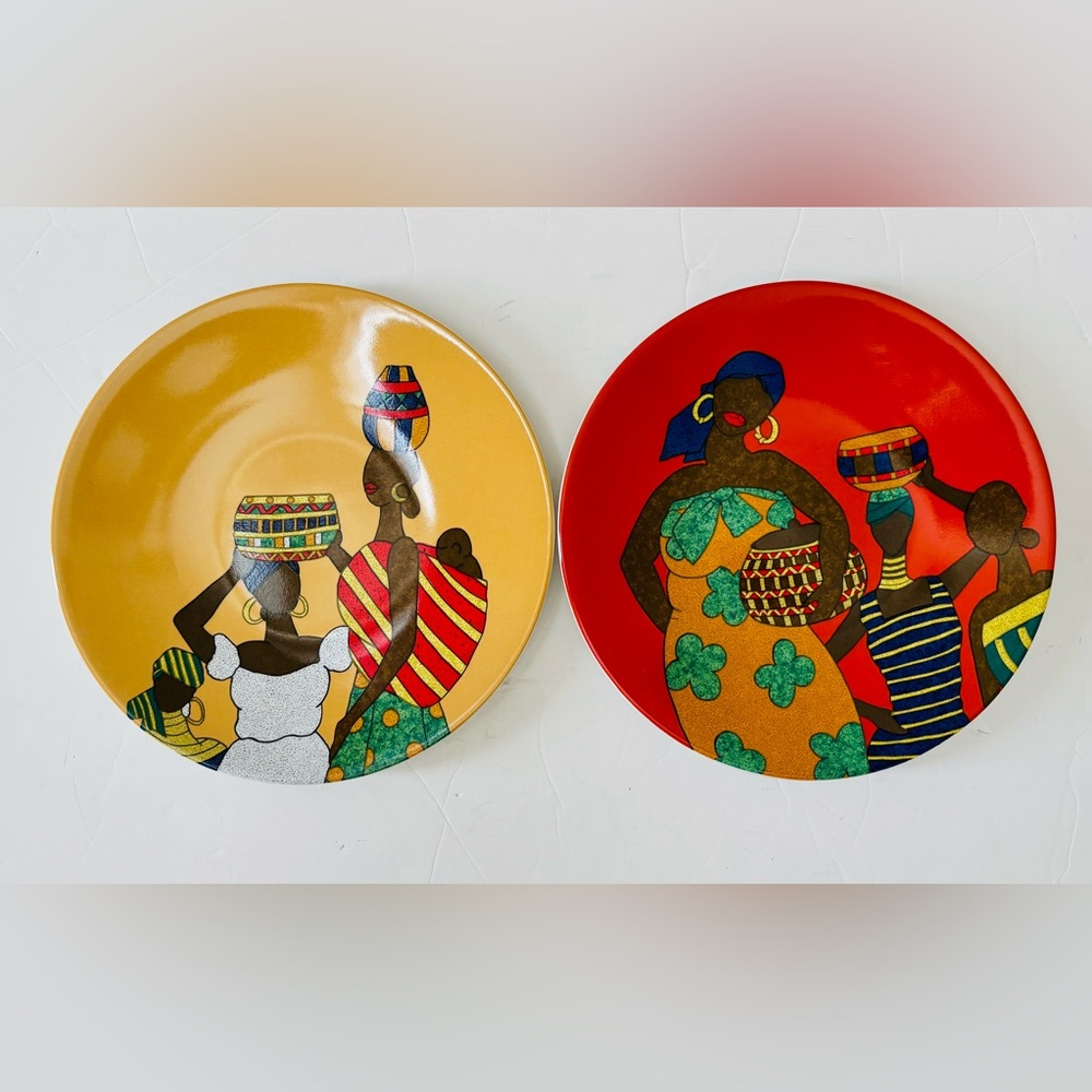 Colorful African Art Plates - Picture 2 of 5